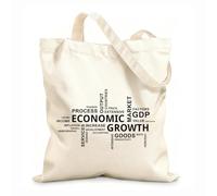 AILOONG Word Cloud Economic Growth Cotton Canvas Shoulder Bags 12 oz thick fabric Uses as a tool bag 25x30cm Small