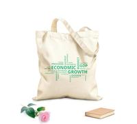 AILOONG Word Cloud Economic Growth Cotton Canvas Shoulder Bags 340g/m² thick fabric Uses as a tool bag