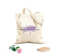 AILOONG Word Cloud Internet Governance Cotton Canvas Shoulder Bags 340g/m² thick fabric Uses as a tool bag