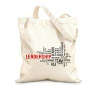 AILOONG Word Cloud Leadership Cotton Canvas Shoulder Bags 12 oz thick fabric Uses as a tool bag 31x36cm Medium