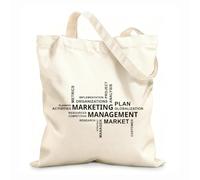 AILOONG Word Cloud Marketing Management Cotton Canvas Shoulder Bags 12 oz thick fabric Uses as a tool bag 35x40cm Large