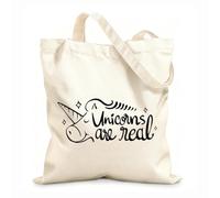 AILOONG Word Expression For Unicorns Are Real Cotton Canvas Shoulder Bags 12 oz thick fabric Uses as a tool bag 31x36cm Medium