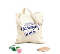 AILOONG word hallelujah is written by hand Reinforced Bottom Canvas Bag 340g/m² thick fabric Uses as a gift bag