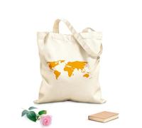 AILOONG World Map Outline World Map Calico Women's Bags 340g/m² thick fabric Foldable