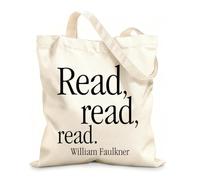 AILOONG Writer Literature Quote Faulkner Read Unbleached Canvas Tote Bag 12 oz thick fabric Uses as a tool bag 35x40cm Large