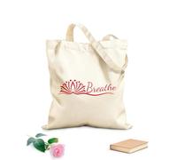 AILOONG Yoga Studio Breathe Lotus Flower Buddhism Unbleached Canvas Tote Bag 340g/m² thick fabric Uses as a tool bag