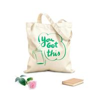 AILOONG You Got This Motivational Quote Cotton Canvas Shoulder Bags 340g/m² thick fabric Uses as a tool bag