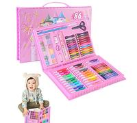 Ailopta Coloring Set | Beginners Art Set Case with Trifold Easelfor Kids Teens Artist,Gifts Art Set Case Includes Oil Pastels Crayons Colored Pencils Watercolor Cakes