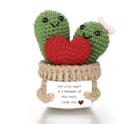 ailov Couple Gifts for Him Her Boyfriend Girlfriend, Positive Emotional Support Crochet Cactus, 2025 Graduation Gift Ideas, I Love You Birthday for Wife Husband (I Love You)