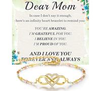 ailov Love Bracelets for Women, Unique Birthday Gifts for Mom Sister Daughter, Inspirational Jewelry for Mother's Day, One Size, Cubic Zirconia, Cubic Zirconia