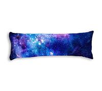 AILOVYO Colorful Pink Blue Galaxy Nebula Pattern Machine Washable Silky Soft Satin Decorative Body Pillow Case Cover, 20-Inch x 54-Inch