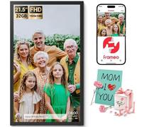 AILRINNI 21.5" Frameo Digital Picture Frame, WiFi Digital Photo Frame 1920x1080 HD IPS Touch Screen, 32GB Memory, Auto-Rotate Portrait and Landscape, Wall-mountable Frameo