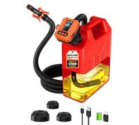 AILRINNI Fuel Transfer Pump with Auto-Stop, 3.8 GPM(14 L/min) USB-C Lthium Battery Powered Pump & LED Display with 3 Adapters for Petrol Can, 65" Hose, Portable Fluid Transfer Pump for Trucks & Farms