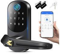 AILRINNI Smart Door Lock, Fingerprint Door Lock, 12-in-1(Fingerprint/passcode/APP/IC Card/Key) Password Bluetooth Smart Locks,Biometric Electronic Smart Lock for Home, Office, Hotel Office, Apartment