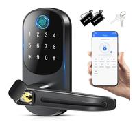 AILRINNI Smart Door Lock, Fingerprint Door Lock, 12-in-1(Fingerprint/passcode/APP/IC Card/Key) Password Bluetooth Smart Locks,Biometric Electronic Smart Lock for Home, Office, Hotel Office, Apartment