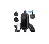 AILRINNI Type 2 to 3 Pin EV Charger 3.5kW [8/10/13/16A], 5m/16.4Ft Cable with LCD Display | IP66 Waterproof | AI-Powered Chip Monitoring | All Type 2 Electric Vehicles & PHEVs