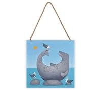 Ailsa Black Born To Fish Wooden Plaque in Mid Blue Ailsa Black Mid Blue