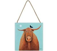 Ailsa Black Broon Coo Wooden Plaque Sea Green/brown (One Size)