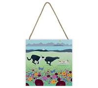 Ailsa Black Bumble Bee Boys Wood Print, Blue/Grey, 20cm x 20cm x 2.7cm