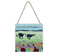 Ailsa Black Bumble Bee Wood Print in Mid Blue Ailsa Black Mid Blue