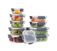 AILTEC Glass food storage container sets with lids Airtight Glass Meal Prep Containers, BPA Free, Leak Proof meal prep glass food containers with lids-10 Pack