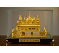 Ailtower Golden Temple Amritsar Model, A Sikh Religious Crystal with Golden Plate Must for Every Sikh Religious Family, Office, and Sikh Auspicious Purpose, Gurudwara Décor (Square, Large)