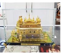 Ailtower Golden Temple Amritsar Model, A Sikh Religious Crystal with Golden Plate Must for Every Sikh Religious Family, Office, and Sikh Auspicious Purpose, Gurudwara Décor (Square, Large)