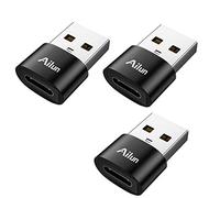 Ailun USB C Female to USB A Male Adapter 3 Pack Type C to A Charger Cable Adapter for iPhone 16 15 14 13 11 12 Mini Pro Max Galaxy S25 25 Edge S24 S23 S22 S21 Ultra Plus 21 FE Note 10