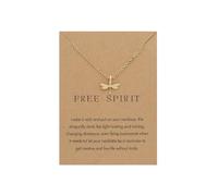 AILUOR Fashion Gold Sun Butterfly Necklace Clavicle Chain Sunlight Sunshine Pendant Necklace With Message Card Friendship Dainty Gold Butterfly Choker Jewelry Favors (Dragonfly)