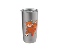 Ailuridae Playing Soccer Bear Cat Bamboo Stainless Steel Insulated Tumbler