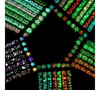 AILUYA 1260 Pieces Luminous Origami Stars Paper Strips Paper Star Strips Lucky Star Origami Stars Glow in Night, Flashing DIY Folding Star Paper Strips for Children, Students, Craft Decoration