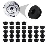 AILUYA Pack of 32 Rubber Stoppers, Black Rubber Plugs, Heat Resistant Cable Feed-Through Rubber, Abrasion-Resistant Rubber Plugs for Dometic, Smev and Thetford Cooking Utensils with 5 mm Rods