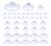 AILUYA Pack of 40 Clear Suction Cups, PVC Plastic, 100% PVC, Round, No Hooks, Heavy Duty, Wall Mount, Contemporary Style, Organizing, Hanging, Holding, Glass, Metal, Tile, Plastic