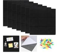 AILUYA Pack of 7 Large Felt Notice Boards, 30 x 30 cm, Self-Adhesive, Memo Boards Bulletin Board for Offices, Schools, Home Decoration