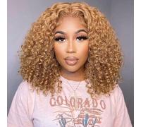 Ailwelia Curly Bob Wig Human Hair Deep Wave 200% Density 5x5 HD Lace Closure Human Hair Bob Wigs for Black Women Glueless Curly 14 Inch
