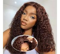 Ailwelia Curly Bob Wig Human Hair Deep Wave 200% Density 5x5 HD Lace Closure Human Hair Bob Wigs for Black Women Glueless Curly 16 Inch