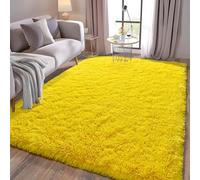 Ailyei Soft Shag Rugs for Bedroom, 4x6 Yellow Fluffy Shaggy Rugs for Living Room Nursery, Luxury Modern Plush Carpet Girls Boys Kids Room Dorm Indoor Home Decor, Upgrade Non-Slip