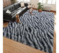 Ailyei Soft Shag Rugs for Bedroom, 4x6 Zebra Black White Fluffy Shaggy Rugs for Living Room Nursery, Luxury Modern Plush Carpet Girls Kids Room Dorm Indoor Home Decor, Upgrade Non-Slip