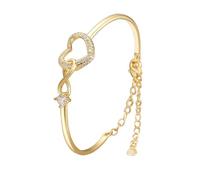 AILYFIRMO Always in My Heart - Infinity Heart Bracelet,to My Daughter Infinity Love Heart Bracelet Mother Daughter Bracelet,Adjustible Zircon Heart Bracelet Gift for Women (Gold)
