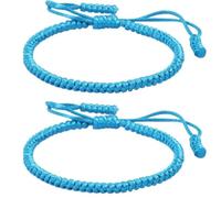 AILYFIRMO Blue Friendship Bracelets for Women, Sky Blue Infinity Protection Bracelet,Adjustable Woven Rope Knot Protection Lucky Friendship Bracelets for Mens Womens Amulet Gifts (Dark Blue)