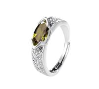 AILYFIRMO Lymphatic Histone Moissanite Diamond Ring, Lymphatic Titanium ion moissanite Diamond Ring,Women's Multi-Color Diamond Open Ring (Brown)