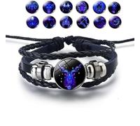 AILYFIRMO Multilayer Constellation Zodiac Leather Bracelet, Zodiac Signs Spirit Bracelet Adjustable 12 Constellation Bracelet,Wristband for Women Men Jewelry Birthday Gift (Capricorn)