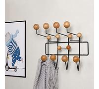 AILZCFX Wall Mounted Coat Rack | Entryway Hanging Coat Rack | Classic Coat Rack with Painted Solid Wooden Walnut Balls Wood Color Coat Hanger for Hanging Hat Towels Clothes