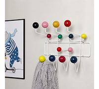 AILZCFX Wall Mounted Coat Rack | Entryway Hanging Coat Rack | Classic Coat Rack with Painted Solid Wooden Walnut Balls Wood Color Coat Hanger for Hanging Hat Towels Clothes