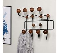 AILZCFX Wall Mounted Coat Rack | Entryway Hanging Coat Rack | Classic Coat Rack with Painted Solid Wooden Walnut Balls Wood Color Coat Hanger for Hanging Hat Towels Clothes