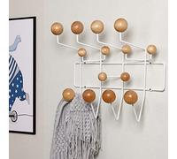 AILZCFX Wall Mounted Coat Rack | Entryway Hanging Coat Rack | Classic Coat Rack with Painted Solid Wooden Walnut Balls Wood Color Coat Hanger for Hanging Hat Towels Clothes