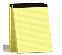 AILZFEI 2-Pack 8.5x11 Inch Yellow Note Pads, 50 Sheets per Pad - College Ruled Legal Pads for Students, Office & Home - Bright Paper for Smooth Writing - Perforated, No Bleed-Through, Pads of Paper