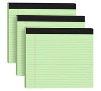 AILZFEI 3 Pack Wide Legal Pads 11" x 9.5" (Landscape Format) Green College Ruled Note Pad Narrow Ruled 30 Sheets per Notepad Perforated Writing Paper with Thick Backboard Horizontal Pads of Paper