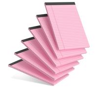 AILZFEI 6pcs Small Note Pad 5x8 College Ruled Pink Legal Pads Paper Notepads 6 Pack Study Back Writing Pads 5 x 8 Legal Pads Perforated Narrow Ruled Pads of Paper Pink