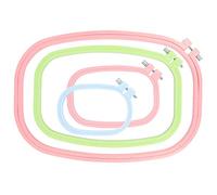 AIM Cloudbed 4 Pieces Embroidery Hoop Rectangle Square Embroidery Frame Cross Stitch Hoop Sewing Tool for Art Craft Handy Sewing (Multicolor)